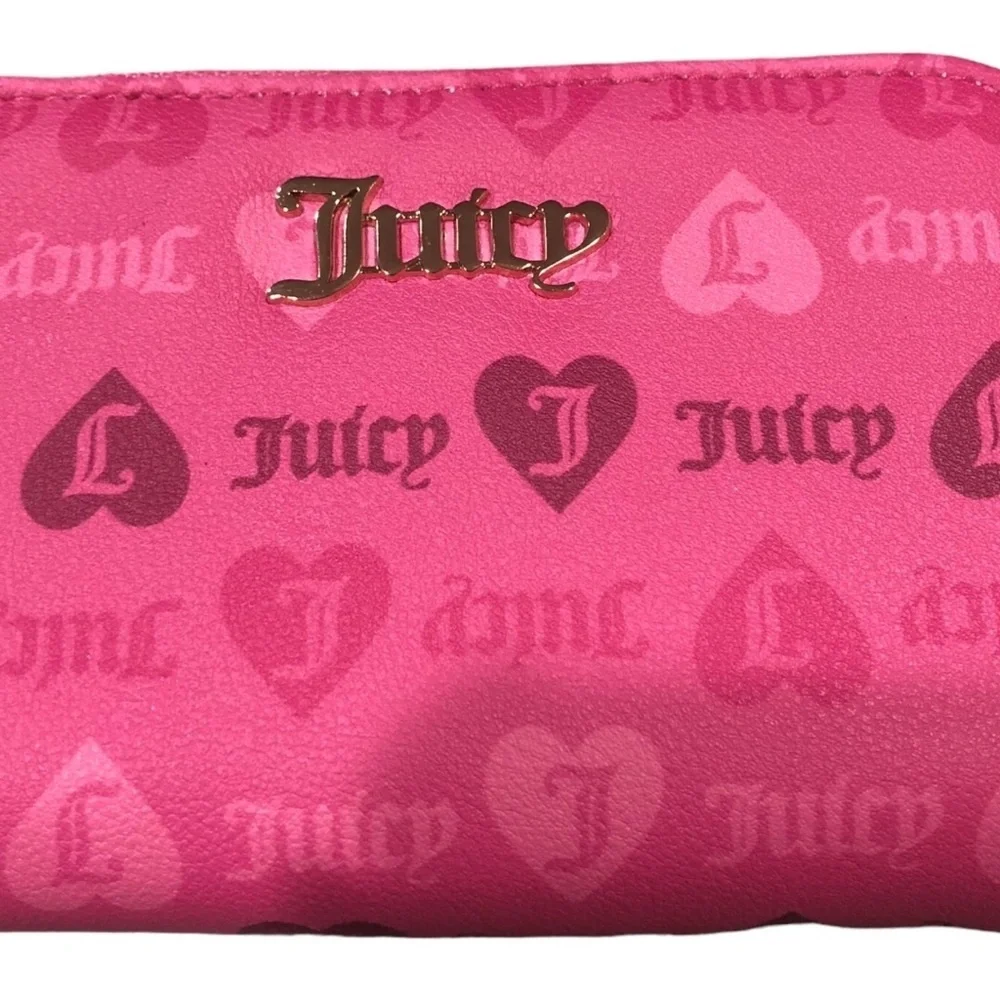 Juicy Couture juicy pink girls just‎ wanna have fun double zip around wallet new